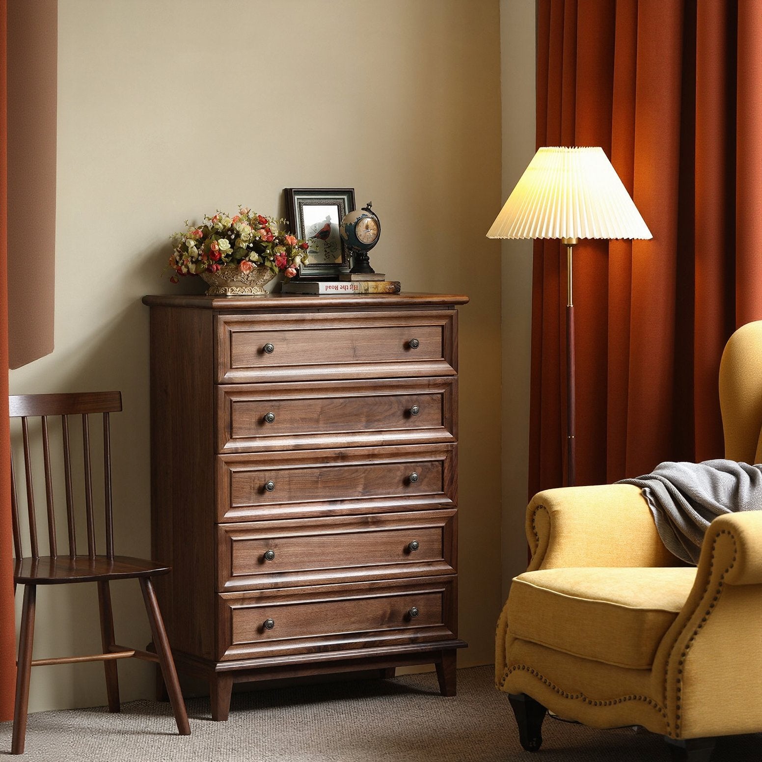 Heritage American Style Vintage walnut Wood Dresser Heritage American Style Vintage walnut Wood Dresser