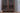 Big Tempered Blur Glass Tall Walnut Wood Bookcase