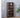Big Tempered Blur Glass Tall Walnut Wood Bookcase