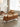 Luxurious Sectional Cow Leather Walnut Wood Sofa