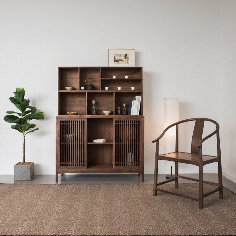Kaufen Sie schwarzes Walnussholz -Sideboard, 3 Kombination, 3 Schrank