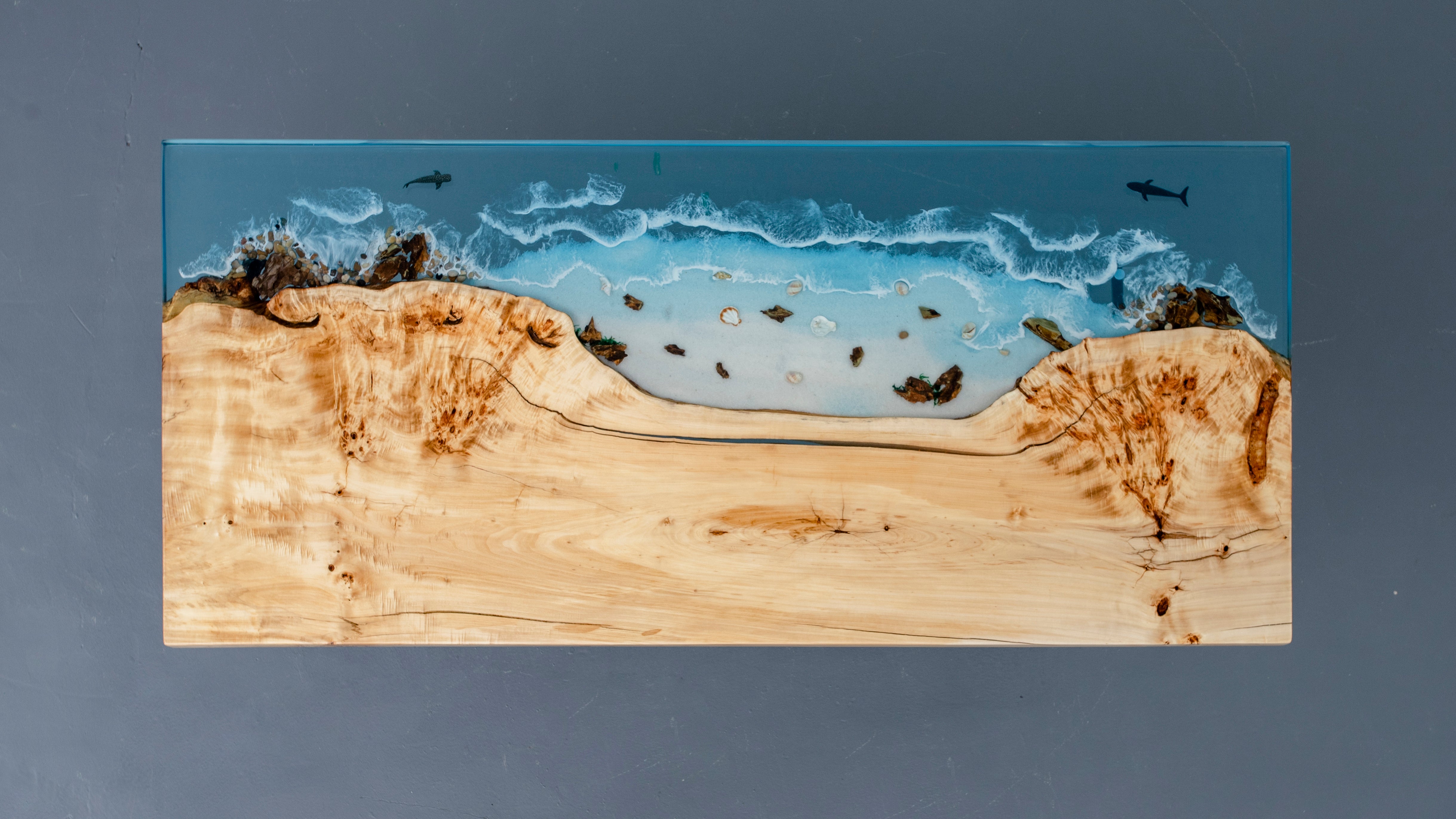 Ocean Epoxy Resin Wood Table, Epoxy Resine Table