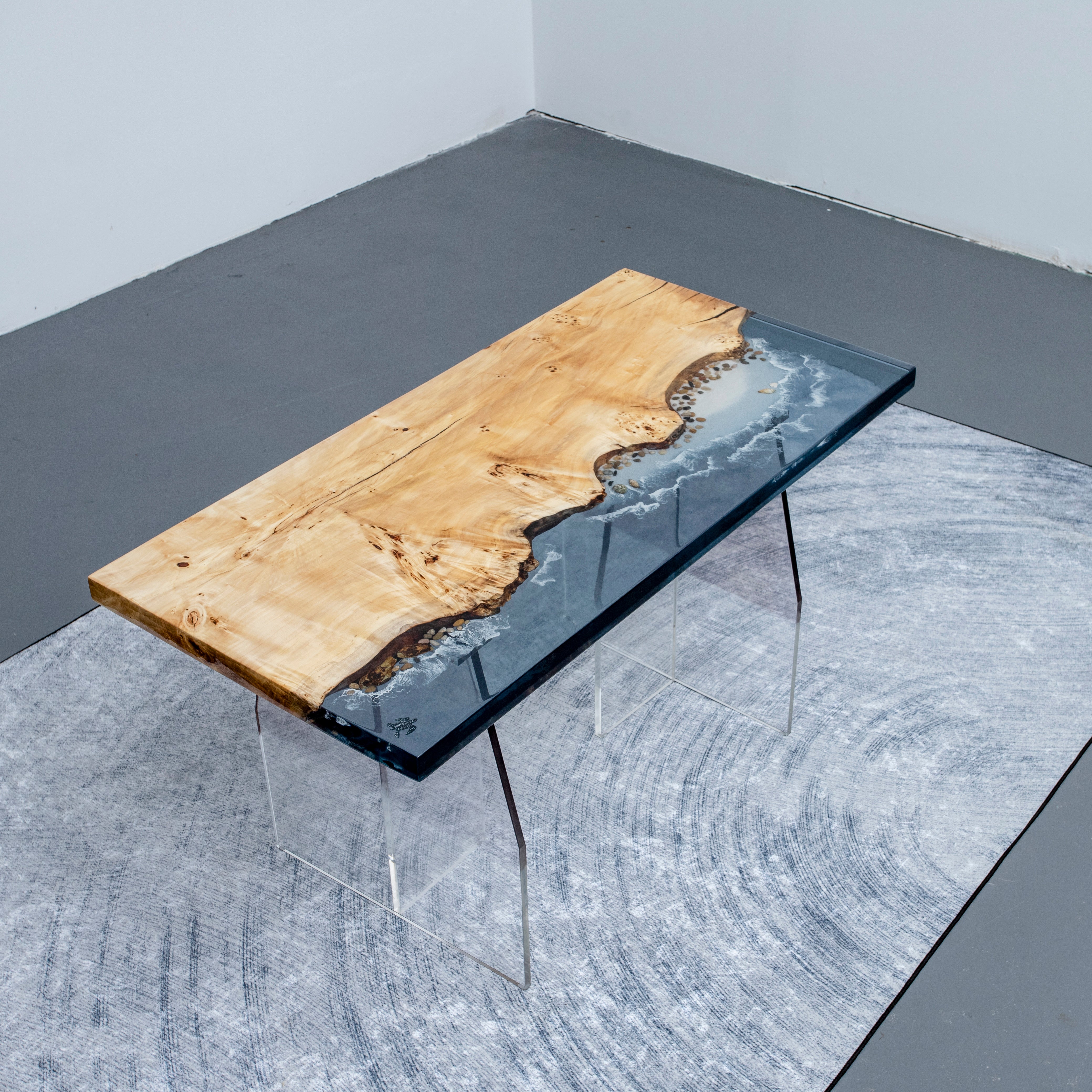 Resina epóxi de madeira de choupo para mesas, ideias de mesa de resina epóxi, mesa epóxi de choupo