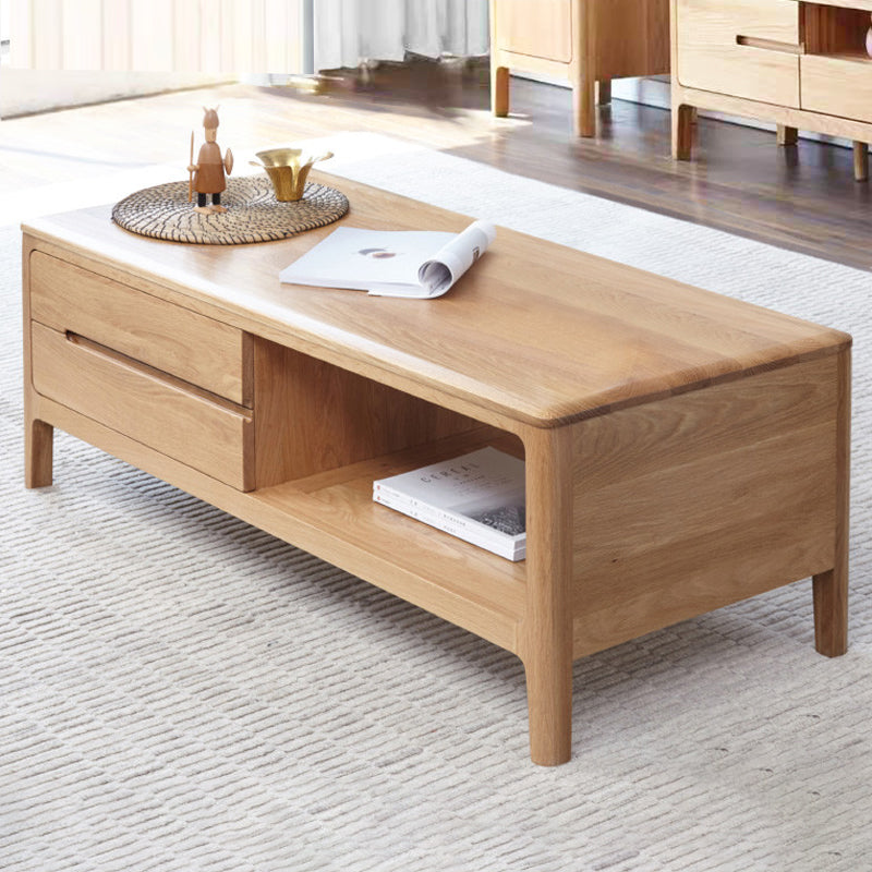 mesa de centro de madera maciza de roble, mesa de centro de madera maciza de roble