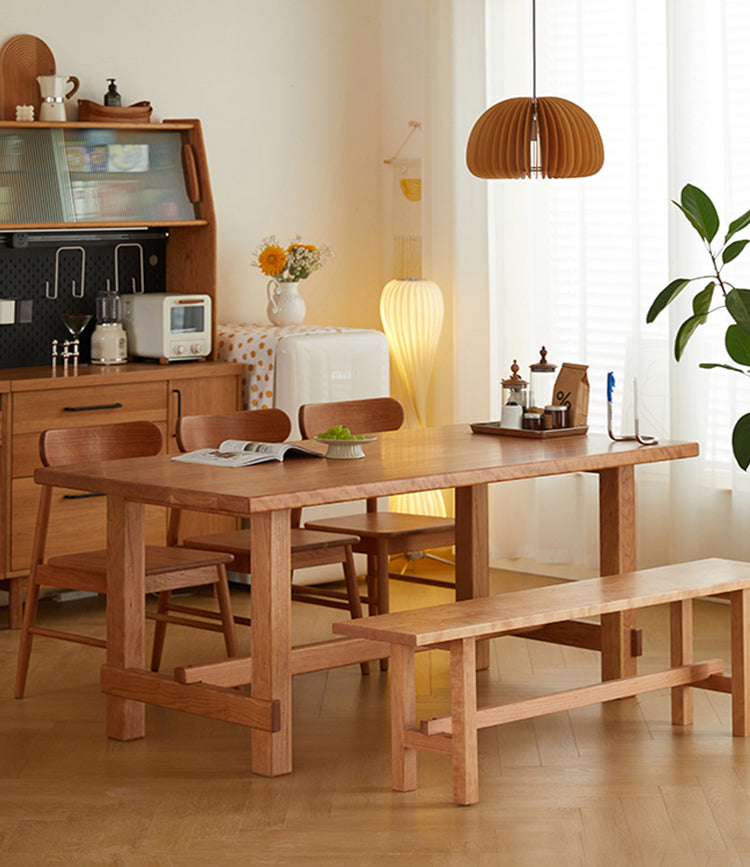 Venda mesa de jantar em madeira de cerejeira, mesa de jantar retangular em madeira de cerejeira