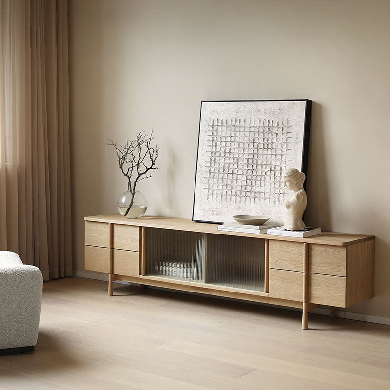 Meuble TV en chêne japonais, meuble TV en chêne blanc, meuble TV en chêne massif, meuble TV en chêne clair