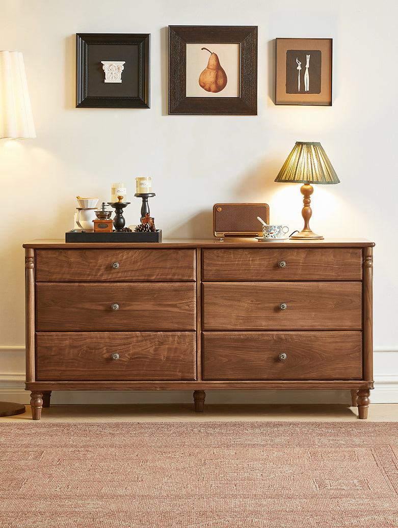 Solid black walnut dresser, walnut wood chest dresser