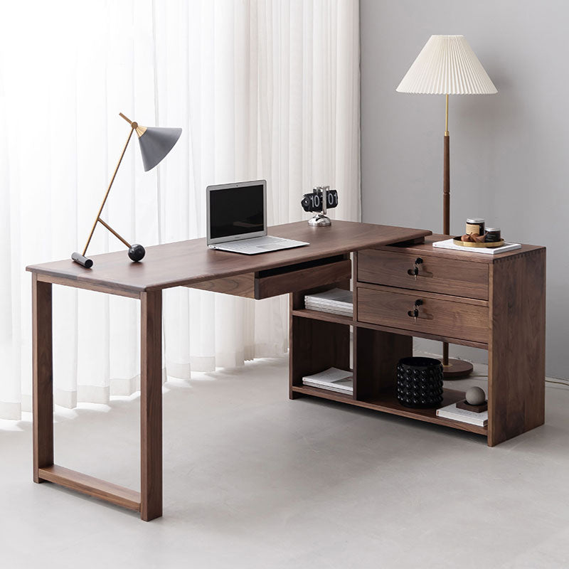 Solid valnød skriveborde med lille reol, massiv valnød skrivebord, valnød skrivebordsmøbler