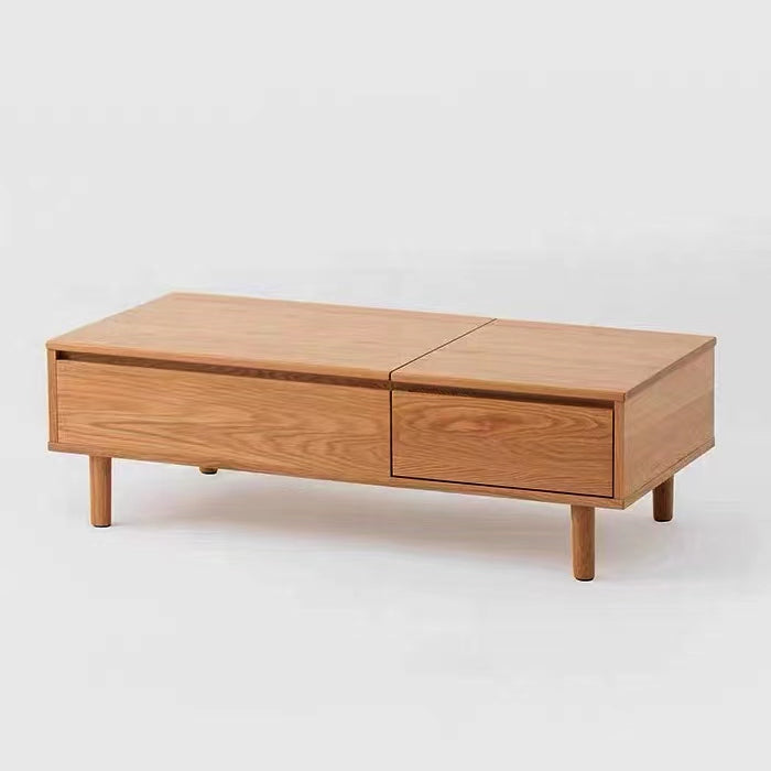 table basse relevable en bois de chêne massif, table basse rustique en chêne massif