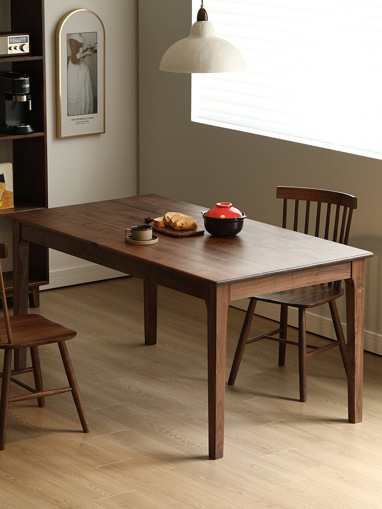 mesa de comedor de madera maciza de nogal, mesa de madera de nogal negro