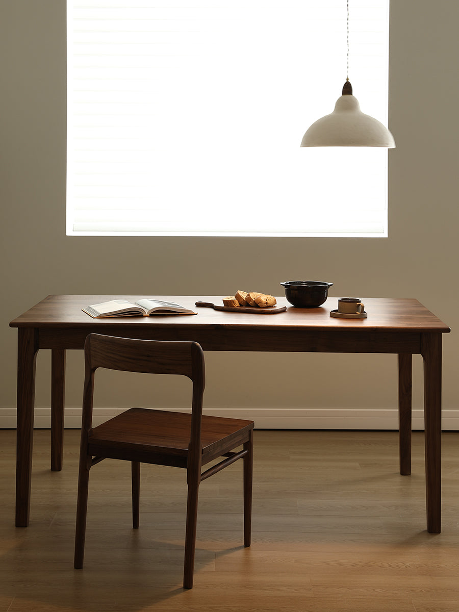 mesa de jantar em madeira maciça de nogueira, mesa de madeira de nogueira preta