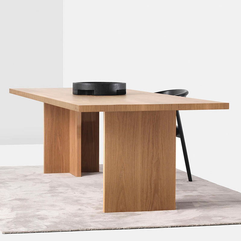 mesa de comedor de madera maciza de roble, pata de mesa de madera de roble completa
