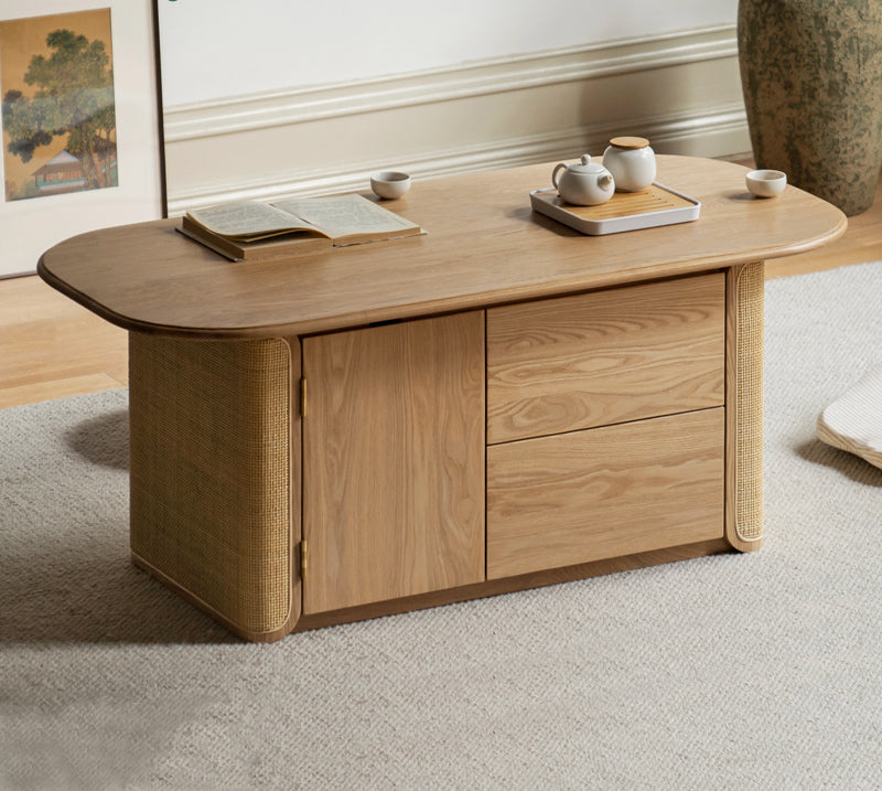 modern solid oak coffee table, solid light oak oval coffee table