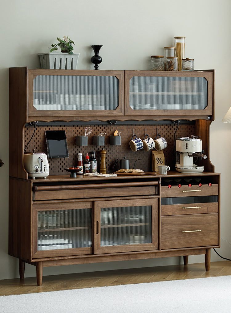 solid american walnut wood Kitchen Storage for Scullery,  Electric Power Track Included