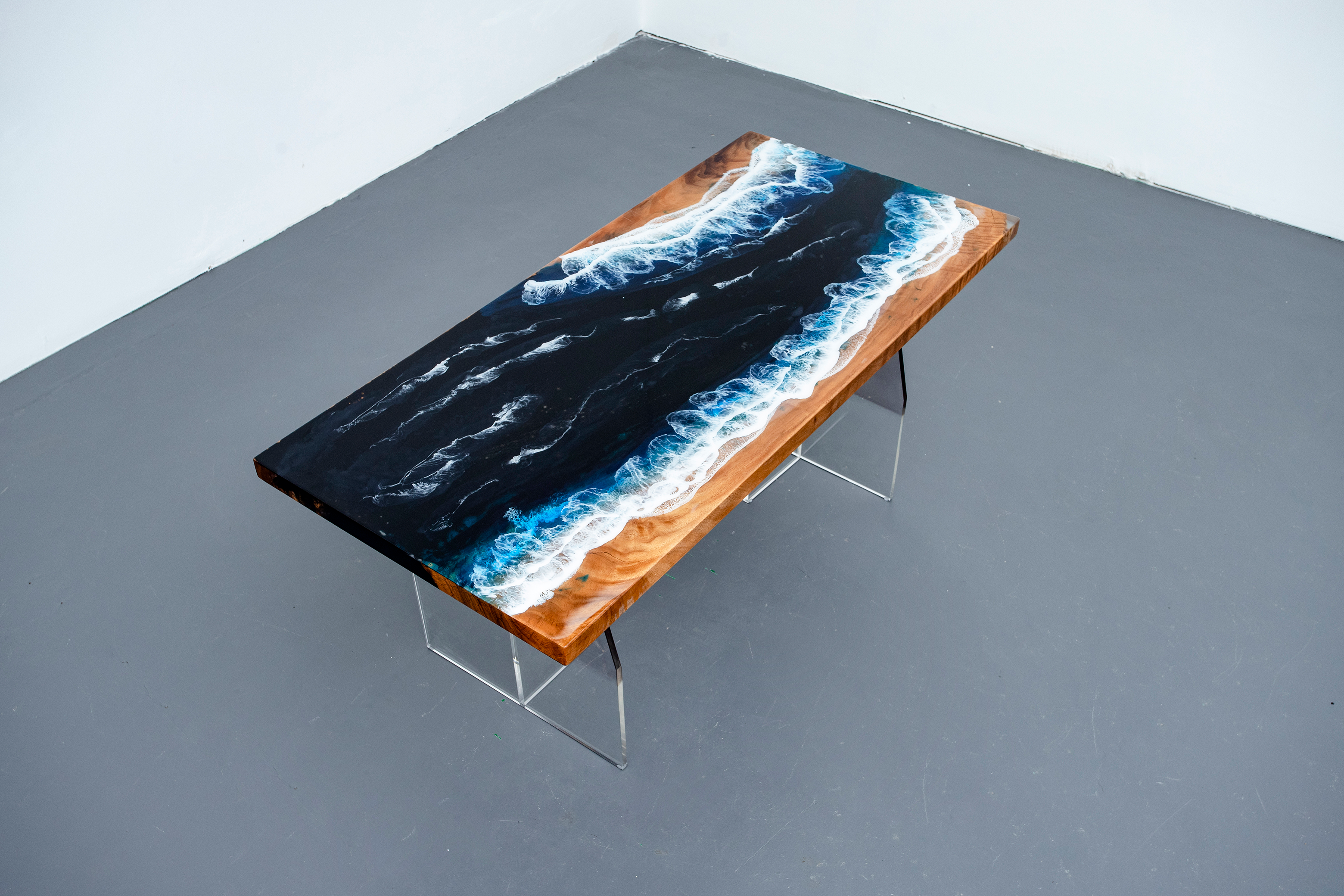 طاولة راتنج أعماق البحار، طاولة راتنجات الإيبوكسي البحرية الجميلة