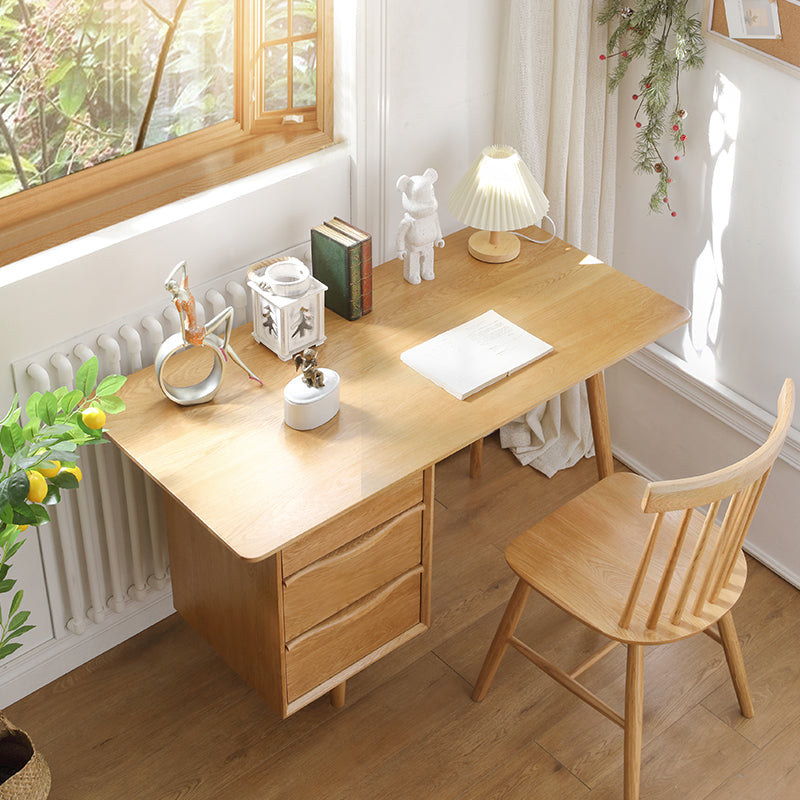 Mesa de carvalho claro, mesa de madeira de carvalho, mesa de carvalho maciço