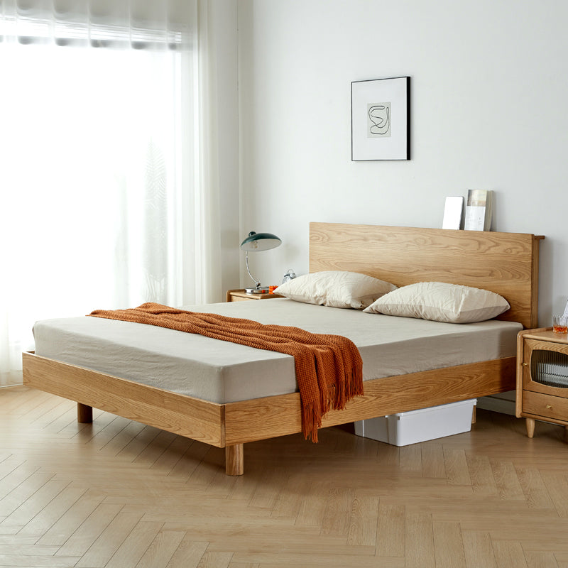 オーク材のベッド、キングサイズのオーク材のベッドフレーム