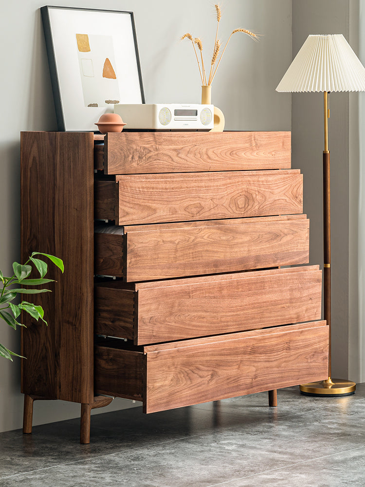 5 drawer storage dresser walnut , solid walnut wood FAS level dresser