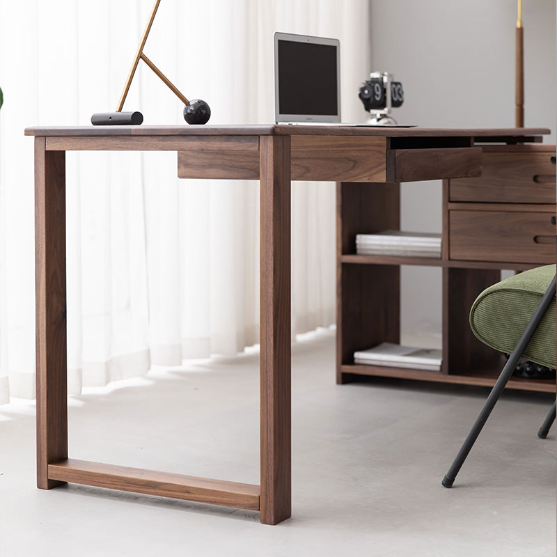 Solid Walnuss Desks With Small Bookcase, Solid Walnuss Desk, Walnuss Desk Furniture