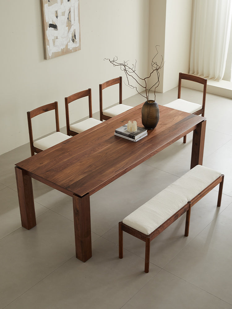 mesa de jantar em madeira de nogueira, mesa de nogueira em madeira maciça