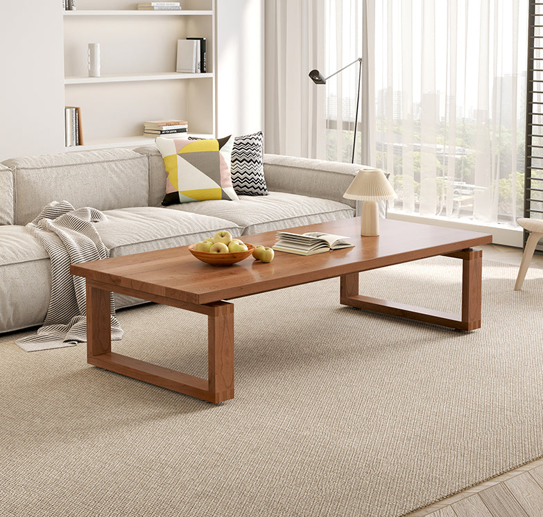 solid cherry rectangle coffee table, solid wood coffee table