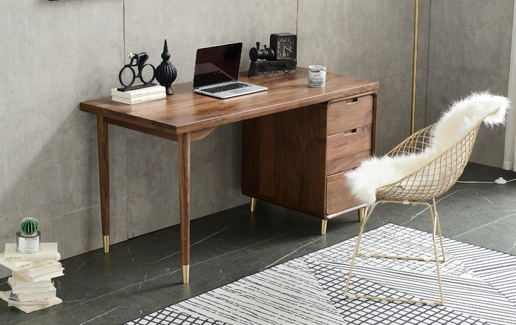 escritorios de nogal, escritorio de computadora de nogal, escritorio de madera de nogal
