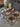 handgjort antikt matbord i massiv svart valnöt, bordsskiva i massiv svart valnöt