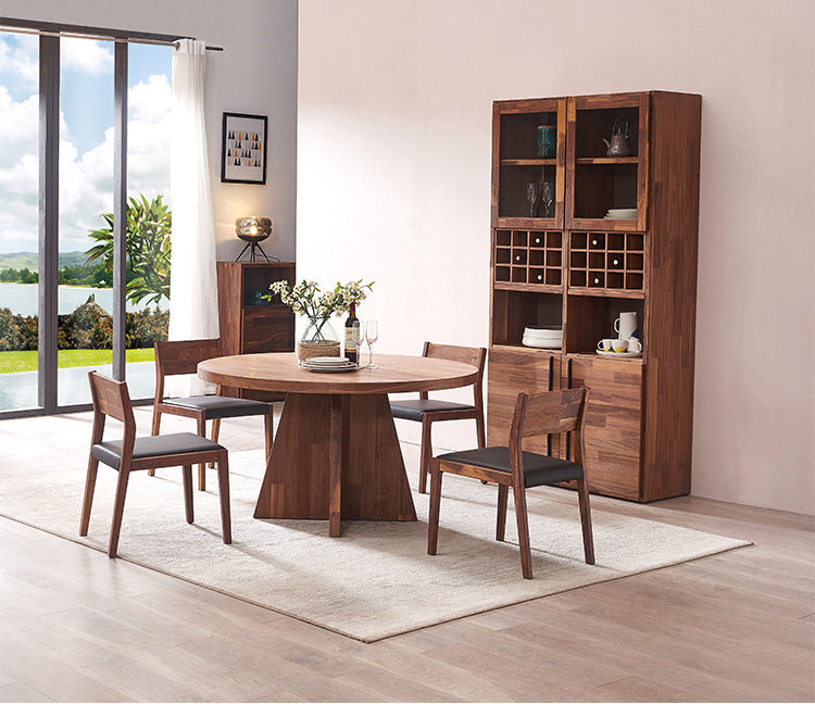 solid walnut round dining table, round dining room table walnut solid wood