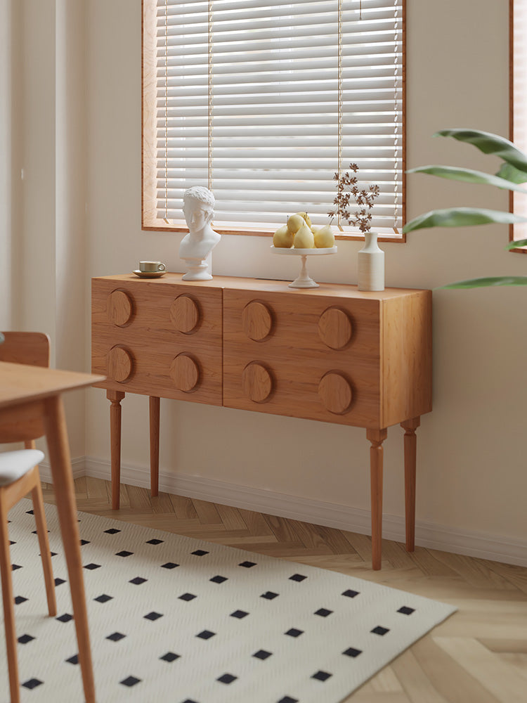 mesa consola de madera de cerezo claro, mesa consola moderna de madera de cerezo