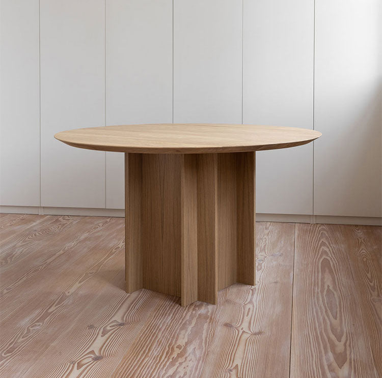 mesa de jantar redonda em madeira de carvalho, mesa de jantar redonda em madeira de carvalho