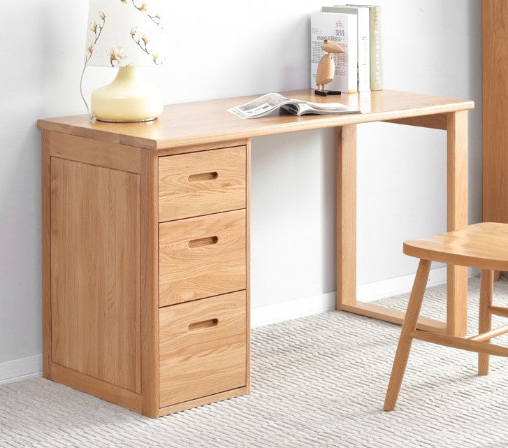 Golden Oak Desk Eiche Desk Mat Klenge Bicherkoffer, Wäiss Eichen Desk, Eichen Holz Desk