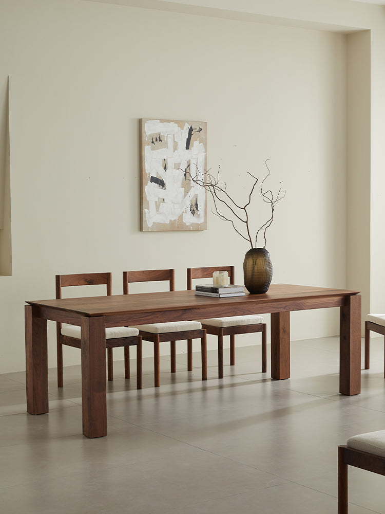 mesa de jantar em madeira de nogueira, mesa de nogueira em madeira maciça