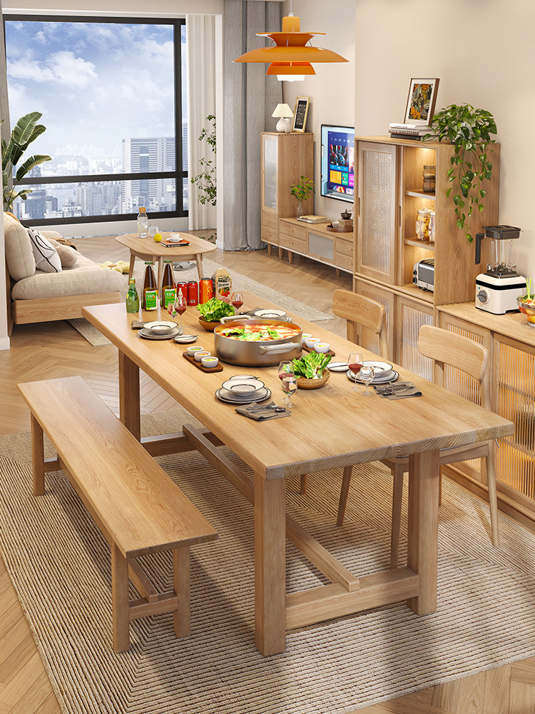 mesas de comedor de madera maciza de roble, mesa de comedor de madera maciza de roble blanco