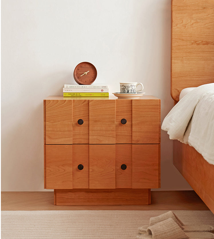 Italy Vintage Style Cherry Wood Nightstand