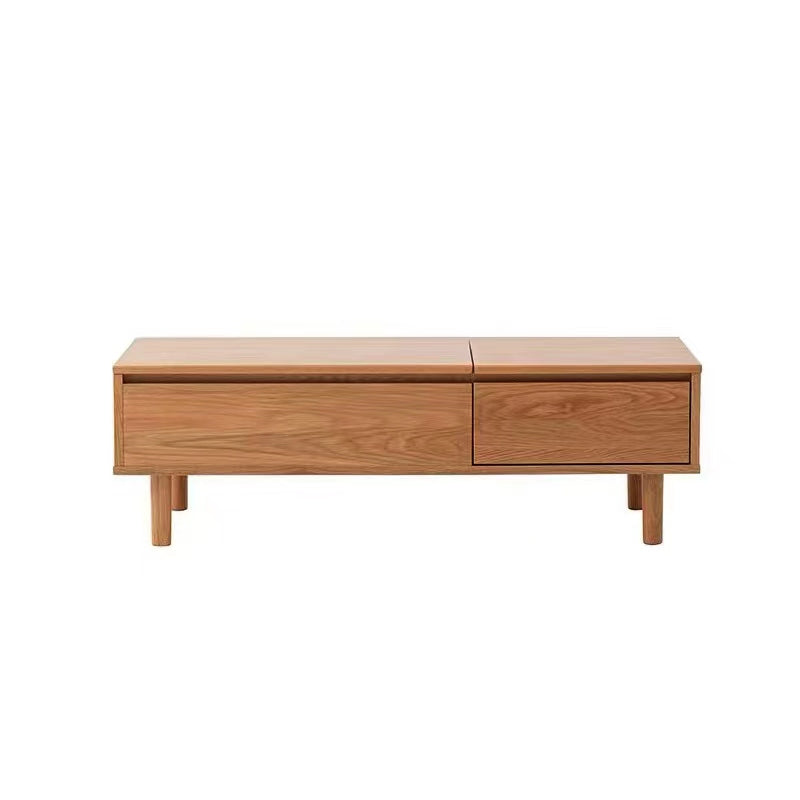 mesa de centro elevable de madera maciza de roble, mesa de centro rústica de roble macizo