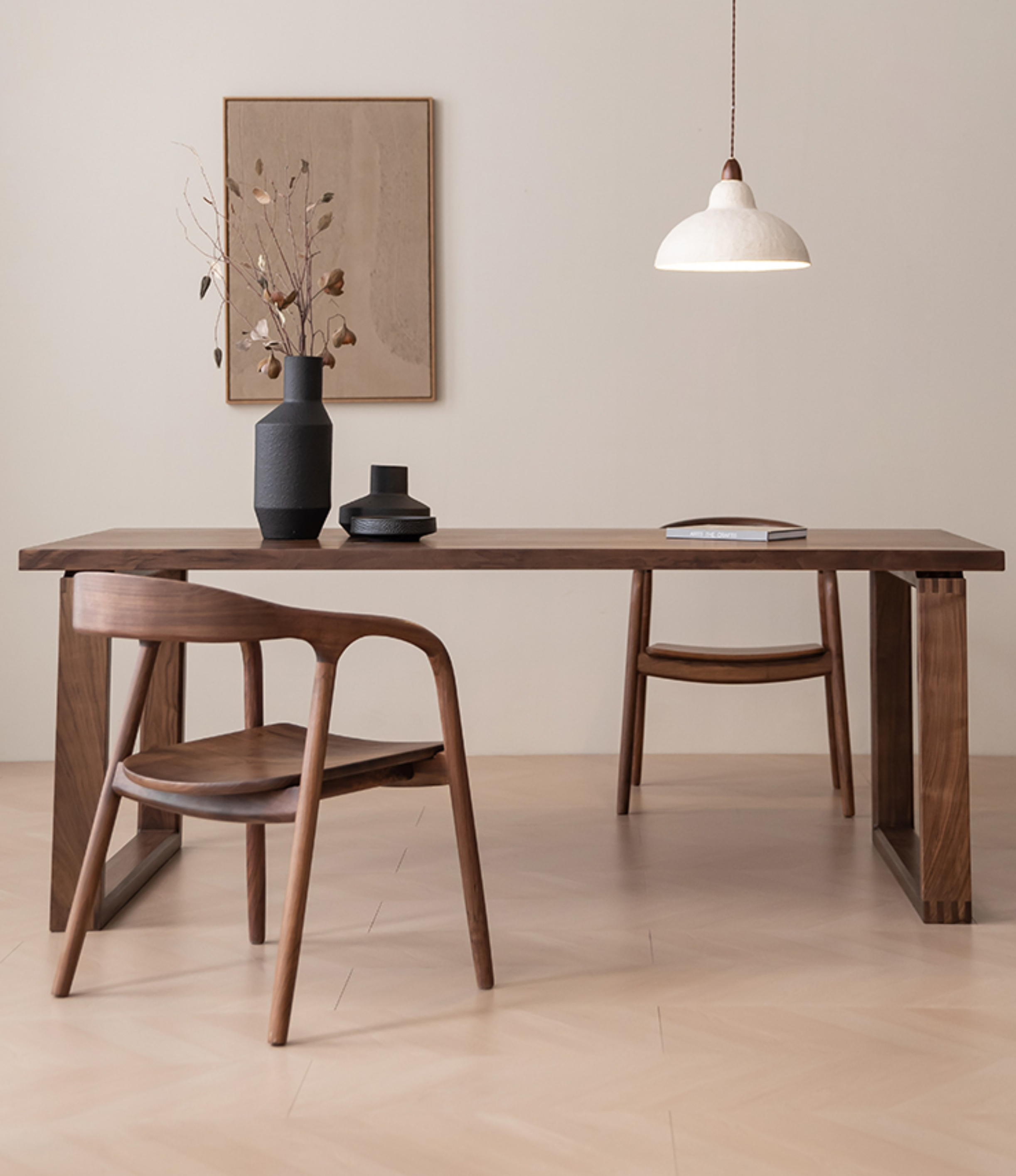 mesa de jantar em madeira de nogueira escura, mesa de nogueira em madeira maciça
