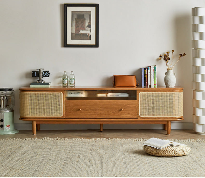 Meuble TV en bois, meuble TV en bois massif, meuble TV en bois naturel, meuble TV en bois clair