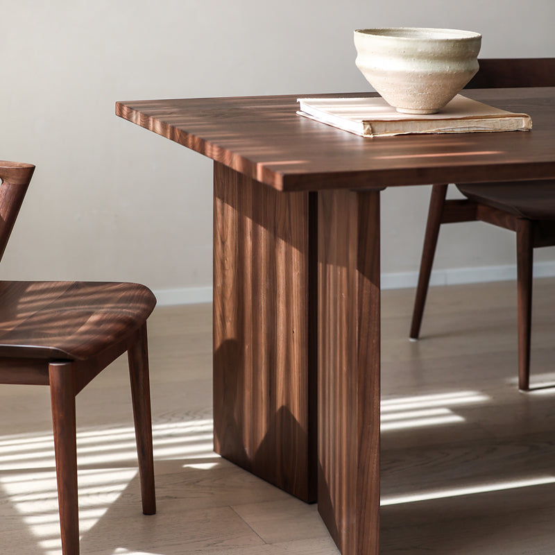 Modern dark walnut wood dining table, black walnut wood table top