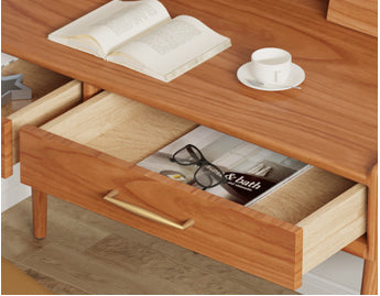 Escritorio de madera de cerezo, escritorio de madera maciza de cerezo, escritorio de oficina de cerezo