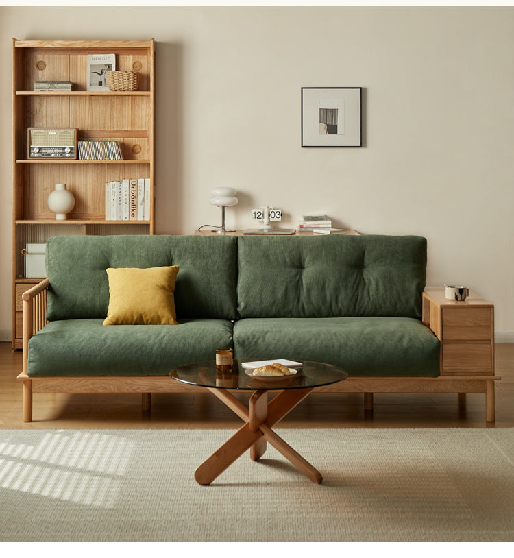 egetræ sofa, massivt egetræ sofa ægte læder