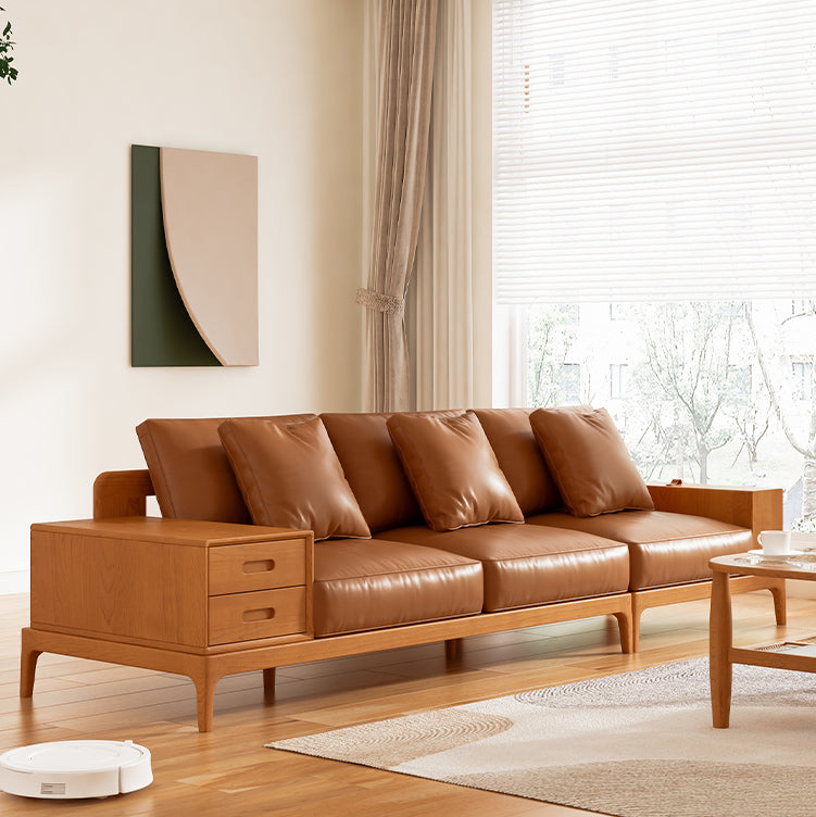 cherry brown leather sofa, cherry brown sofa, cherry leather sofa