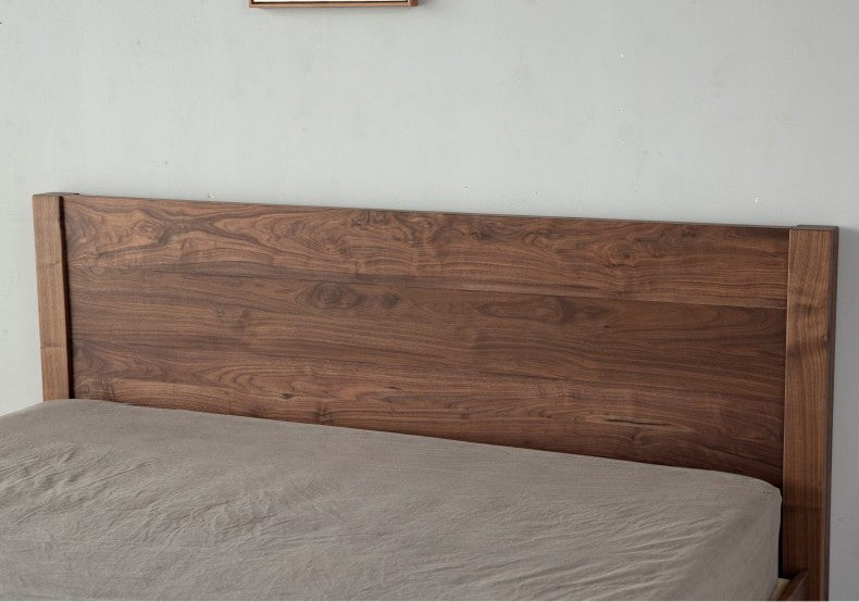 إطار سرير مزدوج من خشب الجوز، وإطار سرير من خشب الجوز