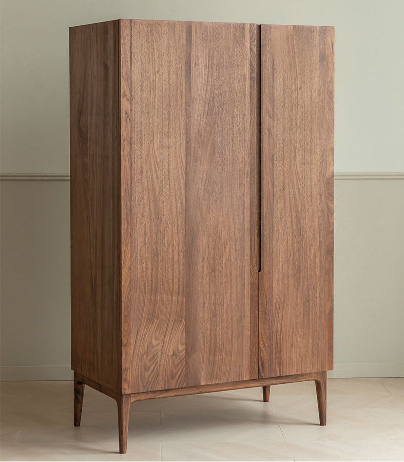 Walnut armoire wardrobe, Dark walnut wardrobe,  Solid Hardwood Armoire