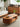 Tavolini in legno massello di ciliegio, tavolino ovale in legno massello con contenitore