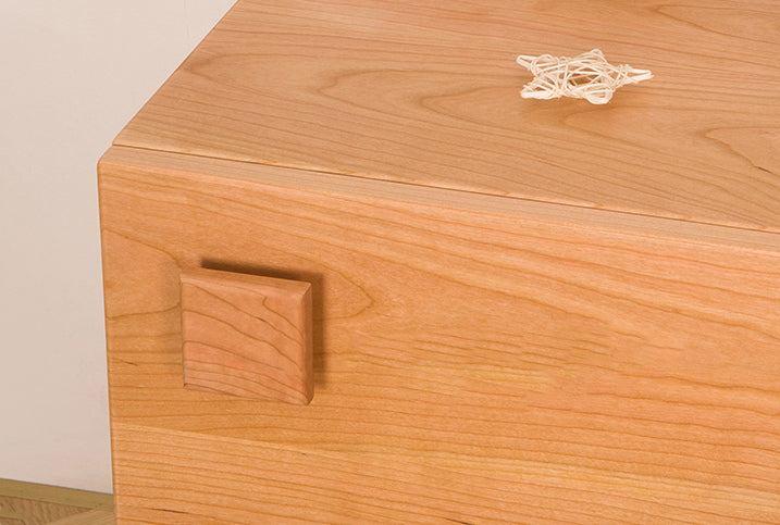 Minimalist Appeal Four Point Knob Cherry Wood Nightstand 
