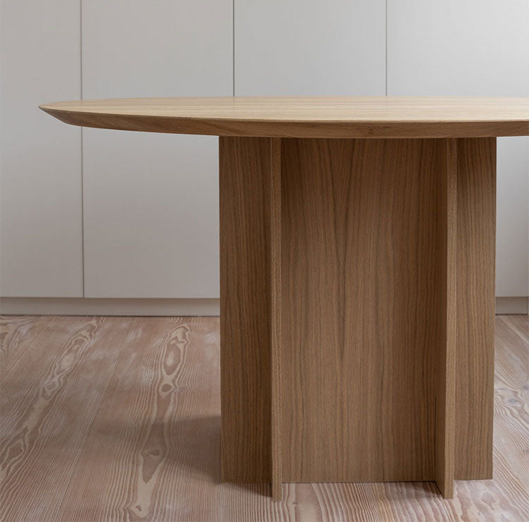 mesa de jantar redonda em madeira de carvalho, mesa de jantar redonda em madeira de carvalho