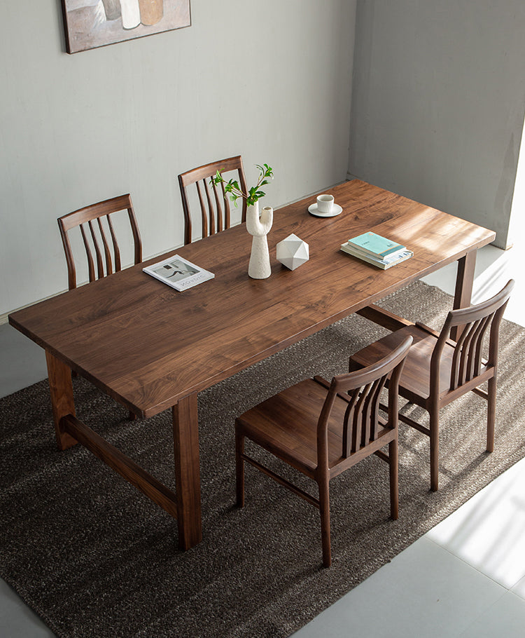 tavolo da pranzo in legno di noce, tavolo da pranzo in legno massello per 6 persone