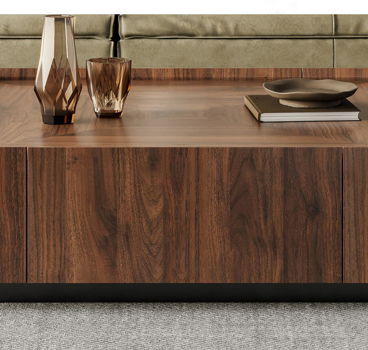 modern solid black walnut wood coffee table square, solid oak large coffee table