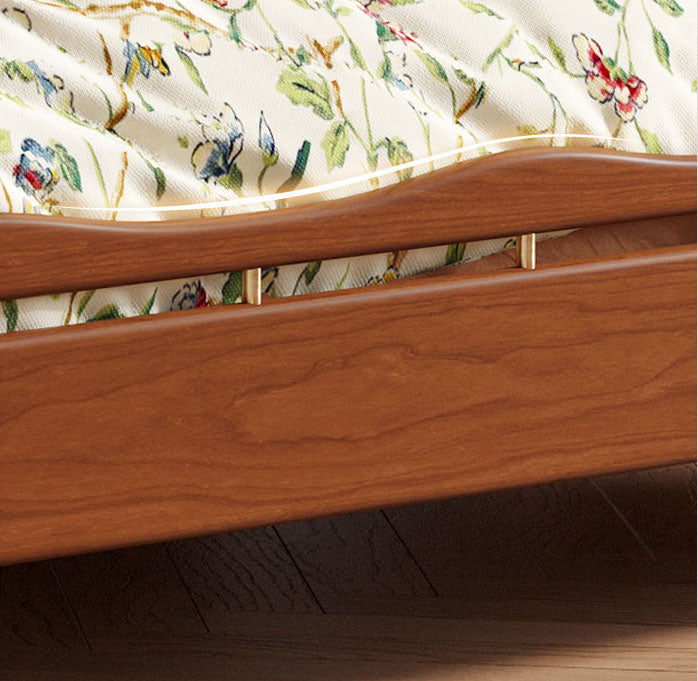 Conjunto de cama em madeira de cerejeira, estrutura de cama em madeira de cerejeira, cama king em madeira de cerejeira