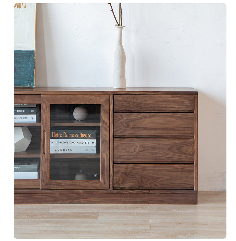solid walnut bookcase, dark walnut bookcase, modern walnut bookcase